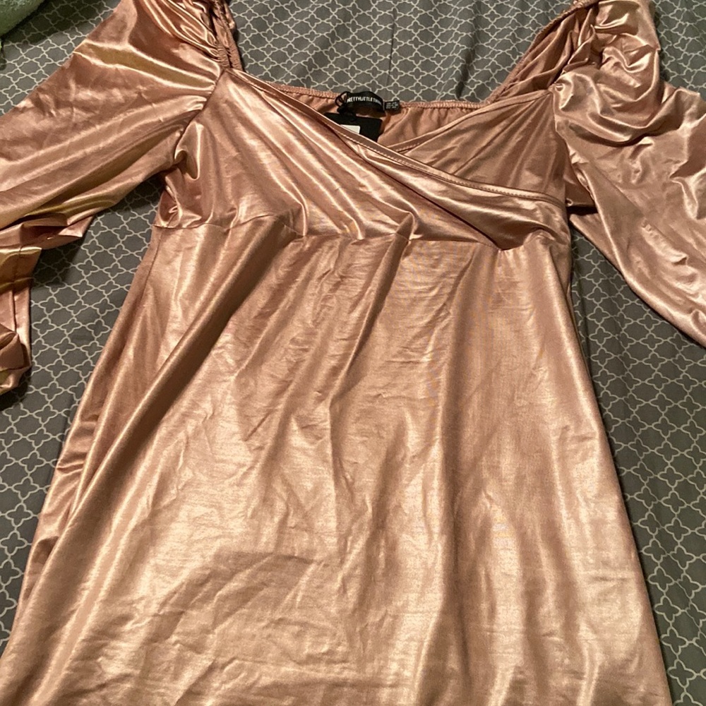 Sexy rose gold metallic dress